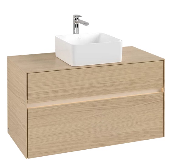 Тумба под раковину Villeroy & Boch Collaro 100х50 см с подсветкой ДСП северный дуб C038B0VJ