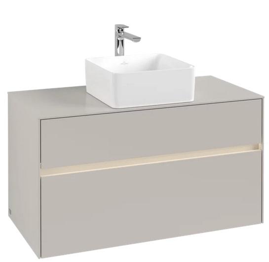 Тумба под раковину Villeroy & Boch Collaro 100х50 см с подсветкой ДСП мягкий серый C038B0VK