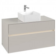 Тумба под раковину Villeroy & Boch Collaro 100х50 см с подсветкой ДСП мягкий серый C038B0VK