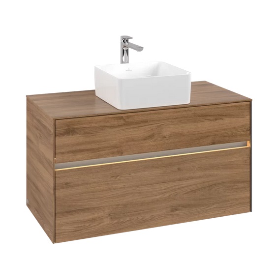 Тумба под раковину Villeroy & Boch Collaro 100х50 см с подсветкой ДСП дуб канзас C038B0RH