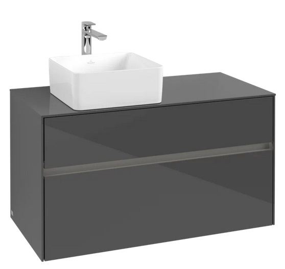 Тумба под раковину Villeroy & Boch Collaro 100х50 см с подсветкой МДФ глянцевый серый C039B0FP
