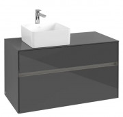 Тумба под раковину Villeroy & Boch Collaro 100х50 см с подсветкой МДФ глянцевый серый C039B0FP