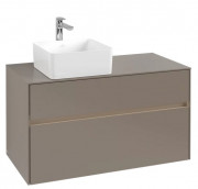 Тумба под раковину Villeroy & Boch Collaro 100х50 см с подсветкой ДСП трюфель серый C039B0VG