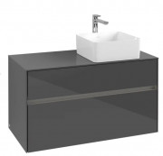 Тумба под раковину Villeroy & Boch Collaro 100х50 см с подсветкой МДФ глянцевый серый C040B0FP