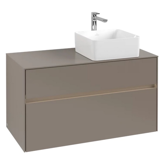 Тумба под раковину Villeroy & Boch Collaro 100х50 см с подсветкой ДСП трюфель серый C040B0VG