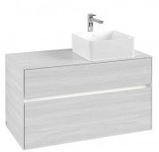 Тумба под раковину Villeroy & Boch Collaro 100х50 см с подсветкой ДСП белое дерево C040B0E8