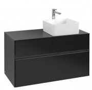 Тумба под раковину Villeroy & Boch Collaro 100х50 см с подсветкой МДФ черный матовый лак C040B0PD