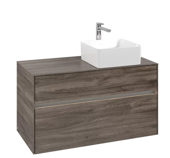 Тумба под раковину Villeroy & Boch Collaro 100х50 см с подсветкой ДСП каменный дуб  C040B0RK