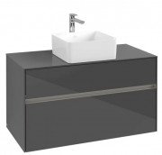 Тумба под раковину Villeroy & Boch Collaro 100х50 см с подсветкой МДФ глянцевый серый C038B0FP