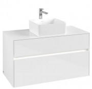 Тумба под раковину Villeroy & Boch Collaro 100х50 см с подсветкой ДСП матовый белый C038B0MS