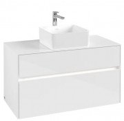 Тумба под раковину Villeroy & Boch Collaro 100х50 см с подсветкой ДСП матовый белый C038B0MS