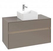 Тумба под раковину Villeroy & Boch Collaro 100х50 см с подсветкой ДСП трюфель серый C038B0VG