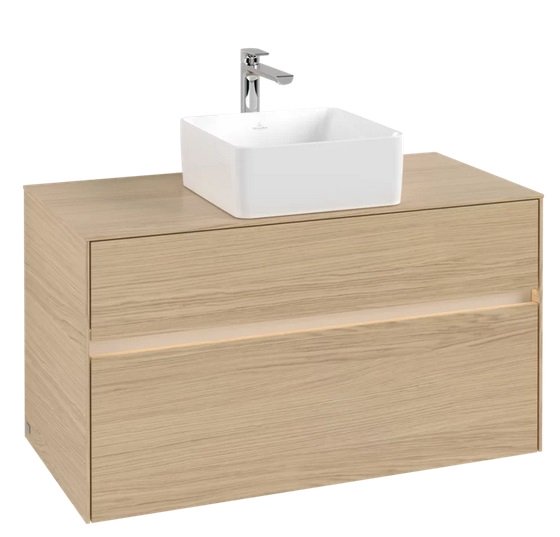 Тумба під раковину Villeroy & Boch Collaro 100х50 см із підсвічуванням ДСП північний дуб C038B0VJ