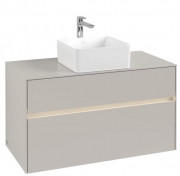 Тумба под раковину Villeroy & Boch Collaro 100х50 см с подсветкой ДСП мягкий серый C038B0VK