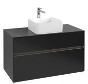 Тумба под раковину Villeroy & Boch Collaro 100х50 см с подсветкой МДФ черный матовый лак C038B0PD