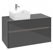 Тумба под раковину Villeroy & Boch Collaro 100х50 см с подсветкой МДФ глянцевый серый C039B0FP