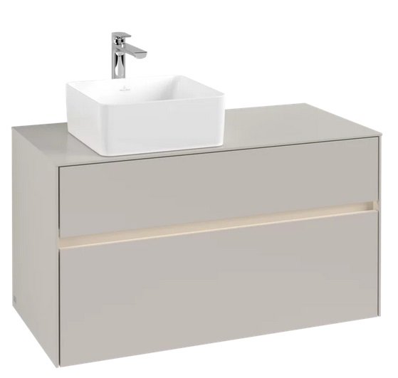 Тумба під раковину Villeroy & Boch Collaro 100х50 см із підсвічуванням ДСП м'який сірий C039B0VK