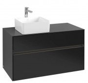 Тумба под раковину Villeroy & Boch Collaro 100х50 см с подсветкой МДФ черный матовый лак C039B0PD
