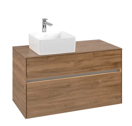 Тумба под раковину Villeroy & Boch Collaro 100х50 см с подсветкой ДСП дуб канзас C039B0RH