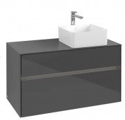 Тумба под раковину Villeroy & Boch Collaro 100х50 см с подсветкой МДФ глянцевый серый C040B0FP