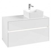 Тумба под раковину Villeroy & Boch Collaro 100х50 см с подсветкой ДСП матовый белый C040B0MS