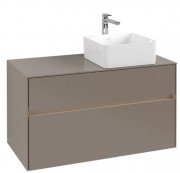 Тумба під раковину Villeroy & Boch Collaro 100х50 см із підсвічуванням ДСП трюфель сірий C040B0VG