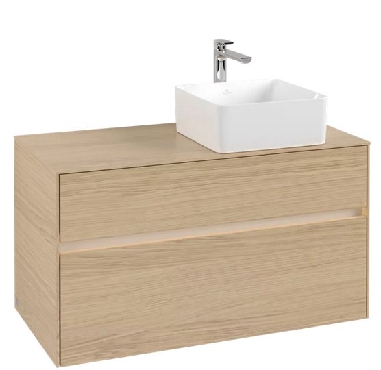 Тумба під раковину Villeroy & Boch Collaro 100х50 см із підсвічуванням ДСП північний дуб C040B0VJ