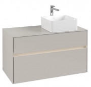 Тумба под раковину Villeroy & Boch Collaro 100х50 см с подсветкой ДСП мягкий серый C040B0VK