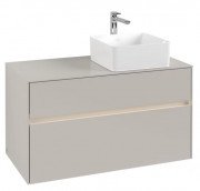 Тумба под раковину Villeroy & Boch Collaro 100х50 см с подсветкой ДСП мягкий серый C040B0VK
