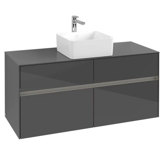 Тумба під раковину Villeroy & Boch Collaro 120х50 см із підсвічуванням МДФ глянсовий сірий C041B0FP