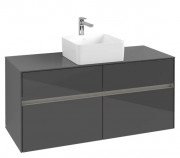 Тумба під раковину Villeroy & Boch Collaro 120х50 см із підсвічуванням МДФ глянсовий сірий C041B0FP