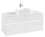 Тумба під раковину Villeroy & Boch Collaro 120х50 см із підсвічуванням ДСП матовий білий C041B0MS