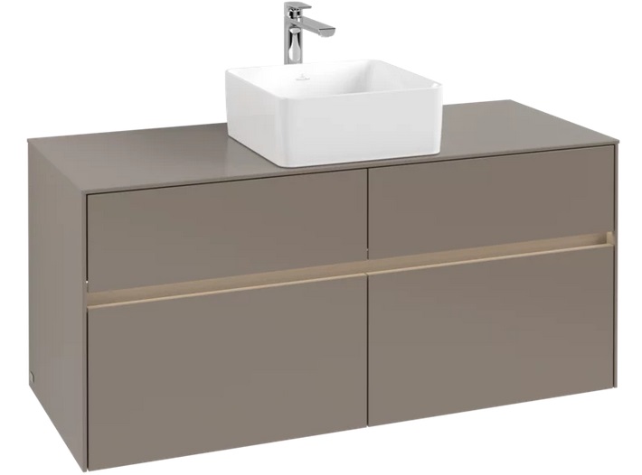 Тумба под раковину Villeroy & Boch Collaro 120х50 см с подсветкой ДСП трюфель серый C041B0VG