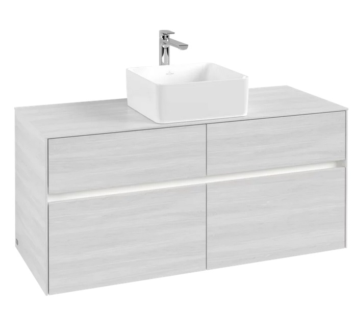 Тумба під раковину Villeroy & Boch Collaro 120х50 см із підсвічуванням ДСП біле дерево C041B0E8