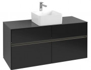 Тумба під раковину Villeroy & Boch Collaro 120х50 см із підсвічуванням МДФ чорний матовий лакC041B0PD