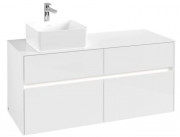 Тумба под раковину Villeroy & Boch Collaro 120х50 см с подсветкой МДФ глянцевый белый C042B0DH