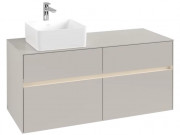 Тумба под раковину Villeroy & Boch Collaro 120х50 см с подсветкой ДСП мягкий серый C042B0VK
