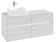 Тумба под раковину Villeroy & Boch Collaro 120х50 см с подсветкой ДСП белое дерево C042B0E8