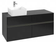 Тумба під раковину Villeroy & Boch Collaro 120х50 см із підсвічуванням МДФ чорний матовий лак C042B0PD
