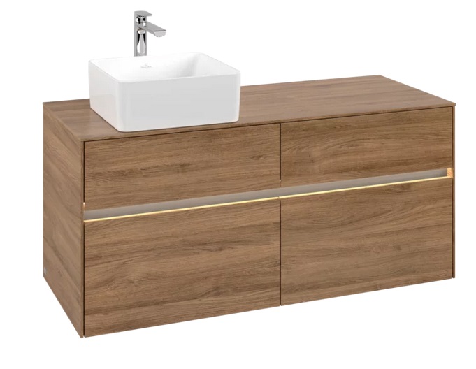 Тумба под раковину Villeroy & Boch Collaro 120х50 см с подсветкой ДСП дуб канзас C042B0RH