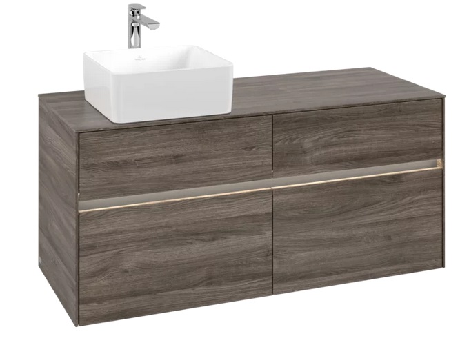 Тумба под раковину Villeroy & Boch Collaro 120х50 см с подсветкой ДСП каменный дуб C042B0RK
