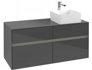 Тумба под раковину Villeroy & Boch Collaro 120х50 см с подсветкой МДФ глянцевый серый C043B0FP