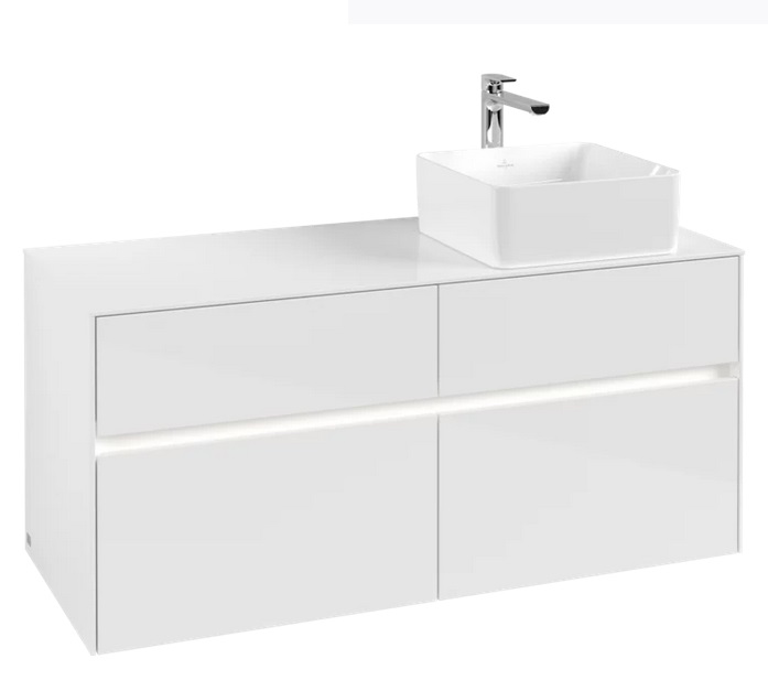 Тумба под раковину Villeroy & Boch Collaro 120х50 см с подсветкой ДСП матовый белый C043B0MS