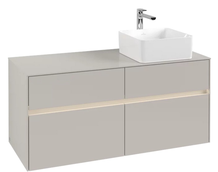 Тумба под раковину Villeroy & Boch Collaro 120х50 см с подсветкой ДСП мягкий серый C043B0VK