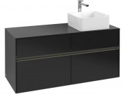 Тумба під раковину Villeroy & Boch Collaro 120х50 см із підсвічуванням МДФ чорний матовий лак C043B0PD