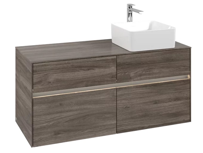 Тумба под раковину Villeroy & Boch Collaro 120х50 см с подсветкой ДСП каменный дуб C043B0RK