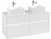 Тумба під раковину Villeroy & Boch Collaro 120х50 см із підсвічуванням ДСП матовий білий C044B0MS