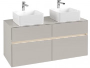 Тумба под раковину Villeroy & Boch Collaro 120х50 см с подсветкой ДСП мягкий серый C044B0VK