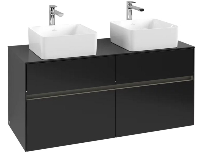 Тумба під раковину Villeroy & Boch Collaro 120х50 см із підсвічуванням МДФ чорний матовий лак C044B0PD