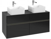 Тумба під раковину Villeroy & Boch Collaro 120х50 см із підсвічуванням МДФ чорний матовий лак C044B0PD